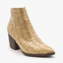 Mata Sassy Pointed Toe Crocodile Booties FINAL SALE Newest Arrivals