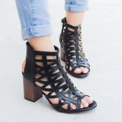Shoelala Newest Arrivals Sassy Strappy Peep Toe Heel