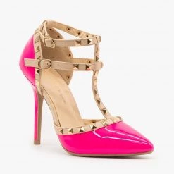 Wild Diva Shoes Sassy Studded Stiletto Heels