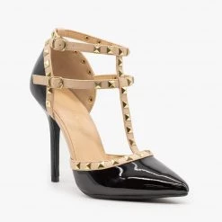 Wild Diva Shoes Sassy Studded Stiletto Heels