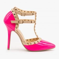 Wild Diva Shoes Sassy Studded Stiletto Heels