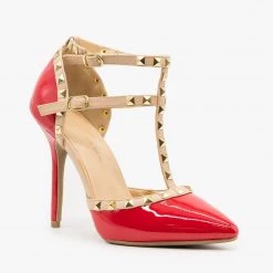 Wild Diva Shoes Sassy Studded Stiletto Heels