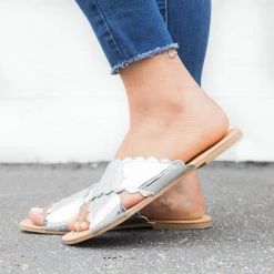 Qupid Shoes Newest Arrivals Scalloped Crisscross Slides 7 Qupid Shoes Newest Arrivals Scalloped Crisscross Slides