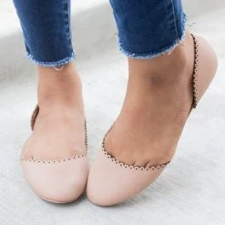 Qupid Shoes Scalloped D'orsay Flats Newest Arrivals