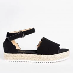 DbDk Fashion Scalloped Edge Espadrille Flatforms