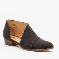 AMS Shoes Scalloped Edge Side Cut Out Flats Newest Arrivals