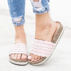 Nature Breeze Scalloped Espadrille Cork Slides Newest Arrivals