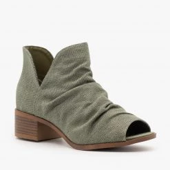 Soda Shoes Newest Arrivals Scrunched Canvas Peep Toe Booties 21 Soda Shoes Newest Arrivals Scrunched Canvas Peep Toe Booties