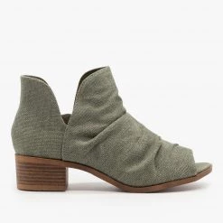 Soda Shoes Newest Arrivals Scrunched Canvas Peep Toe Booties 22 Soda Shoes Newest Arrivals Scrunched Canvas Peep Toe Booties