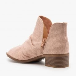 Soda Shoes Newest Arrivals Scrunched Canvas Peep Toe Booties 19 Soda Shoes Newest Arrivals Scrunched Canvas Peep Toe Booties