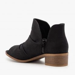 Soda Shoes Newest Arrivals Scrunched Canvas Peep Toe Booties 24 Soda Shoes Newest Arrivals Scrunched Canvas Peep Toe Booties