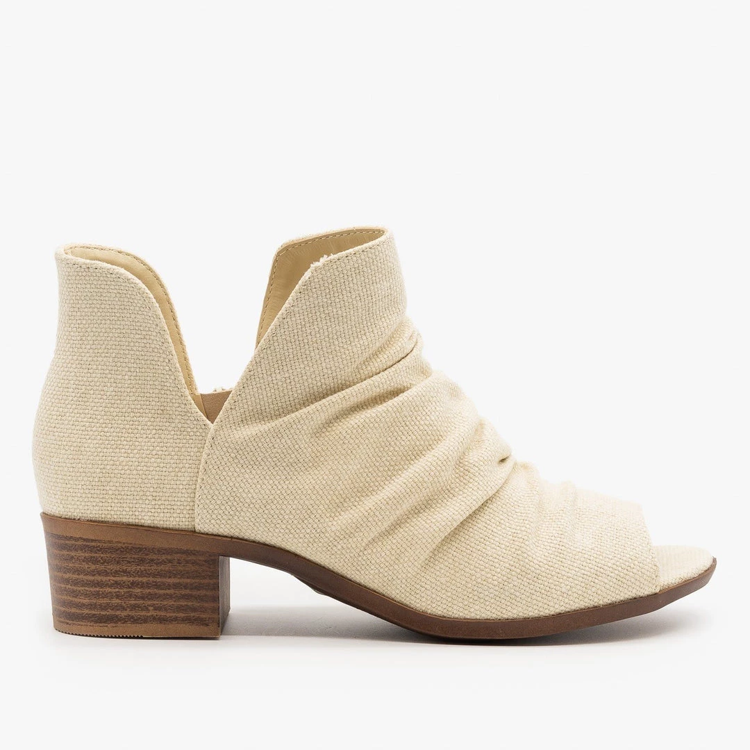 Soda Shoes Newest Arrivals Scrunched Canvas Peep Toe Booties 14 Soda Shoes Newest Arrivals Scrunched Canvas Peep Toe Booties