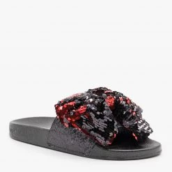 Weeboo Newest Arrivals Sequin Bow Slides