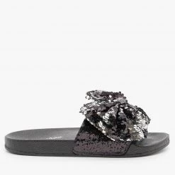 Weeboo Newest Arrivals Sequin Bow Slides