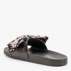 Weeboo Newest Arrivals Sequin Bow Slides