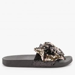 Weeboo Newest Arrivals Sequin Bow Slides