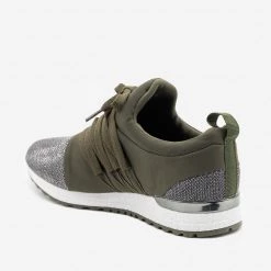 Qupid Shoes Sequin Laced Athleisure Sneakers Newest Arrivals