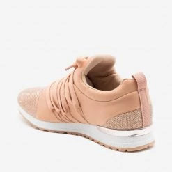 Qupid Shoes Sequin Laced Athleisure Sneakers Newest Arrivals