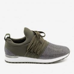 Qupid Shoes Sequin Laced Athleisure Sneakers Newest Arrivals