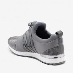 Qupid Shoes Sequin Laced Athleisure Sneakers Newest Arrivals