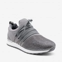 Qupid Shoes Sequin Laced Athleisure Sneakers Newest Arrivals