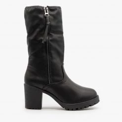 Forever Newest Arrivals Sherpa Cuff Chunky Heel Booties FINAL SALE