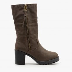 Forever Newest Arrivals Sherpa Cuff Chunky Heel Booties FINAL SALE