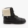 Weeboo Newest Arrivals Sherpa Cuffed Combat Boots FINAL SALE