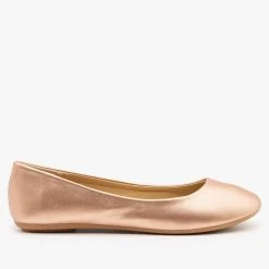 Refresh Newest Arrivals Shimmery Metallic Ballet Flats