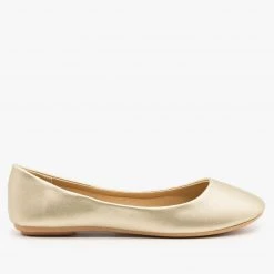 Refresh Newest Arrivals Shimmery Metallic Ballet Flats