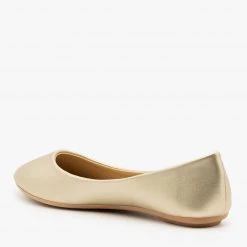 Refresh Newest Arrivals Shimmery Metallic Ballet Flats