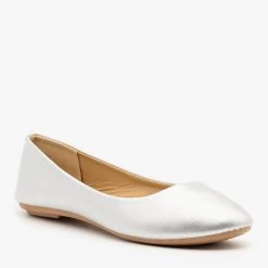 Refresh Newest Arrivals Shimmery Metallic Ballet Flats