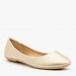 Refresh Newest Arrivals Shimmery Metallic Ballet Flats