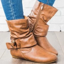 Forever Side Buckle Slouchy Boots
