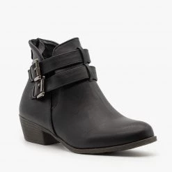 Top Moda Side Cut Buckled Booties Newest Arrivals