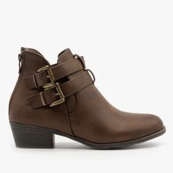 Top Moda Side Cut Buckled Booties Newest Arrivals