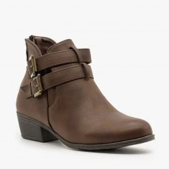 Top Moda Side Cut Buckled Booties Newest Arrivals