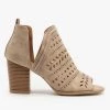 Qupid Shoes Side Cut Geometric Design Booties Newest Arrivals
