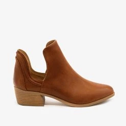 Qupid Shoes Newest Arrivals Side Cut-Out Ankle Booties FINAL SALE