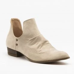 AMS Shoes Newest Arrivals Side Cut-Out Studded Booties