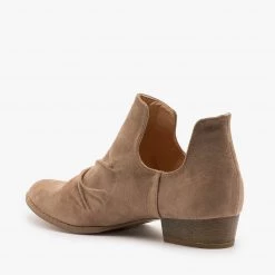 AMS Shoes Newest Arrivals Side Cut-Out Studded Booties