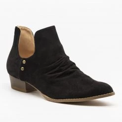 AMS Shoes Newest Arrivals Side Cut-Out Studded Booties