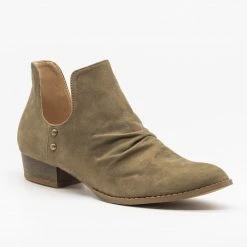 AMS Shoes Newest Arrivals Side Cut-Out Studded Booties