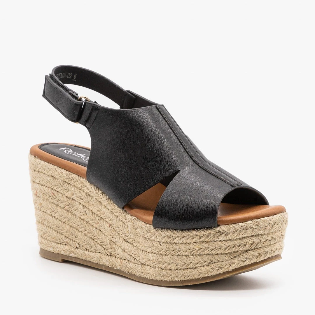 Refresh Newest Arrivals Side Cutout Espadrille Wedges 8 Refresh Newest Arrivals Side Cutout Espadrille Wedges