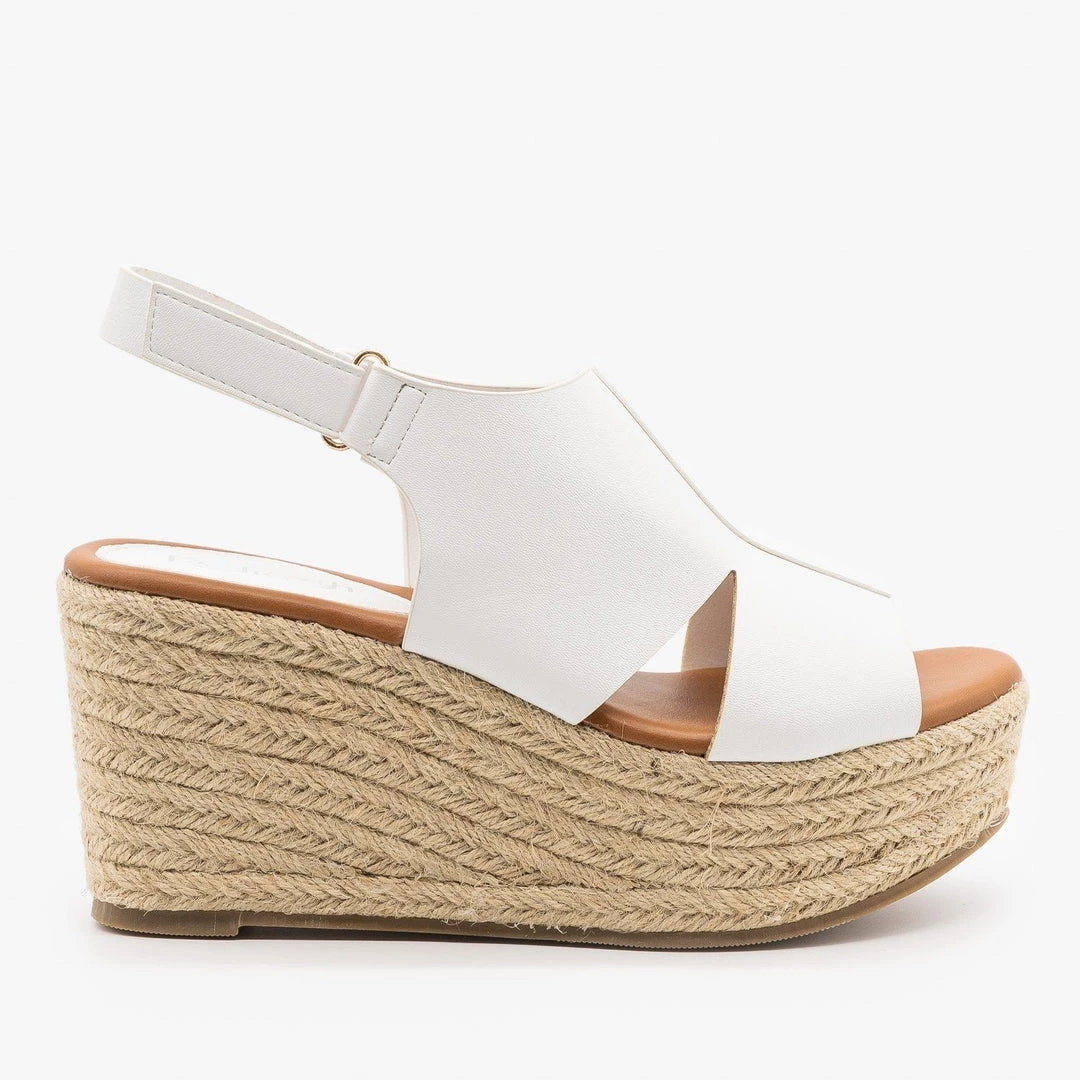 Refresh Newest Arrivals Side Cutout Espadrille Wedges 4 Refresh Newest Arrivals Side Cutout Espadrille Wedges