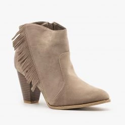 Bamboo Shoes Newest Arrivals Side Fringe Western Booties