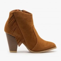 Bamboo Shoes Newest Arrivals Side Fringe Western Booties