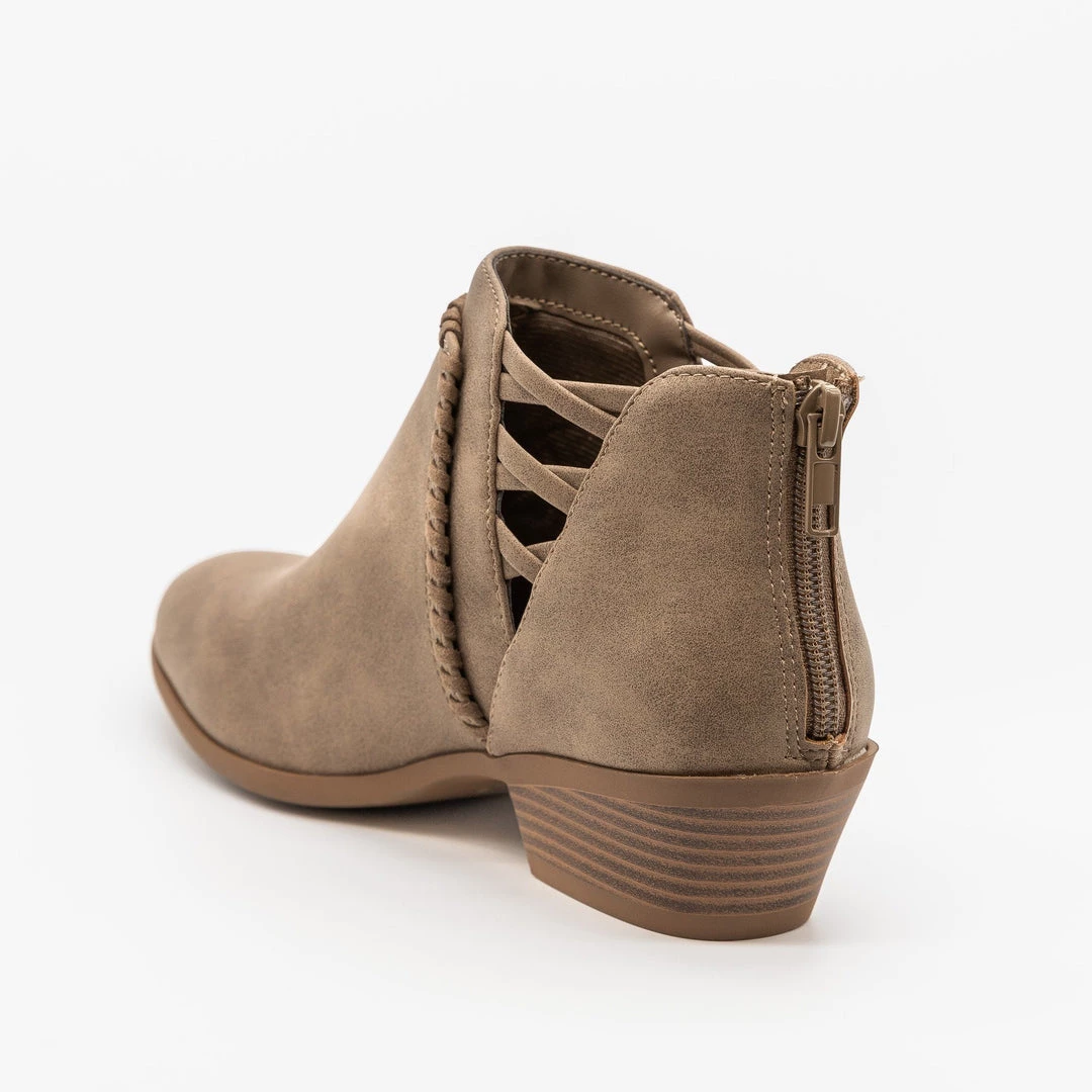 Soda Shoes Side-Laced Almond-Toe Ankle Booties 3 Soda Shoes Side-Laced Almond-Toe Ankle Booties