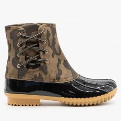 Nature Breeze Newest Arrivals Side Laced Camo Duck Boots