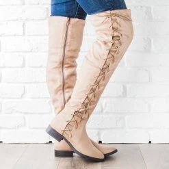 Bella Marie Side Laced Over-the-Knee Boots Newest Arrivals